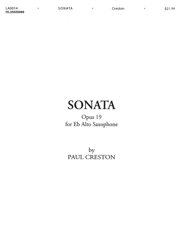 Creston - Sonata Op 19 Alto Sax/piano