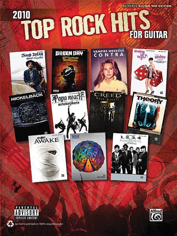 2010 Top Rock Hits For Guitar Recorded Versions