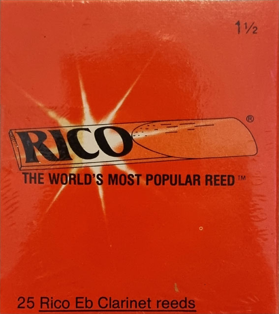 25 Rico E-flat Clarinet Reeds Strength 1 1/2 - Old Stock