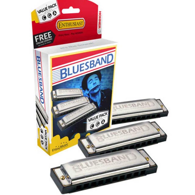 Hohner BLUESBAND Harmonica Value Pack - Keys of C, G and A