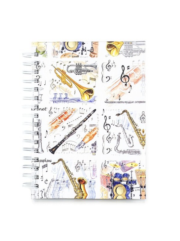 A6 Hardback Spiral Notebook Music Inst