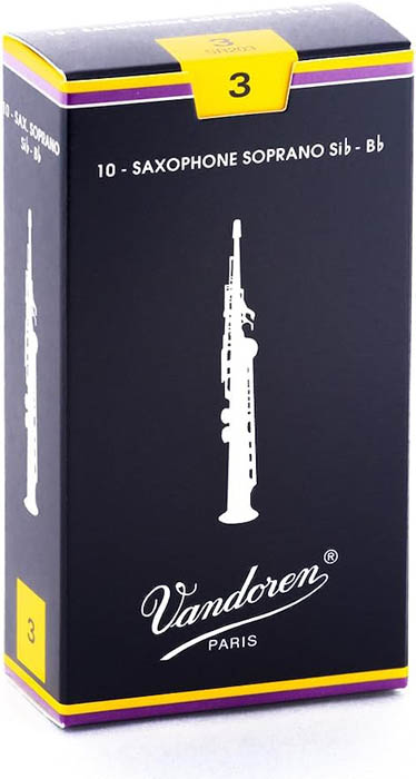 Vandoren Traditional Soprano Sax Strength 3 Reeds (Box of 10)