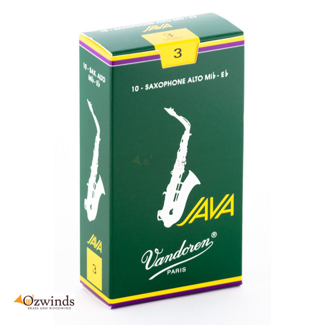 Vandoren JAVA Green Alto Sax Reeds (Box of 10)