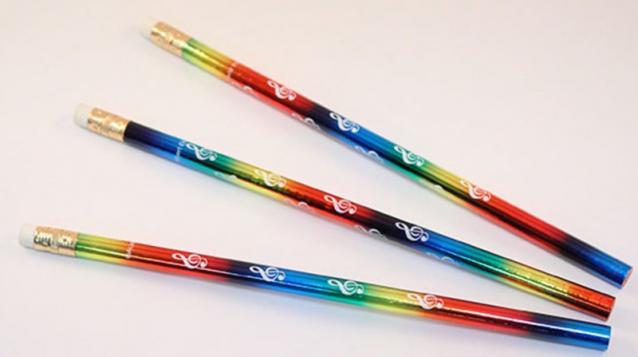 Prismatic Pencil Rainbow With G Clefs