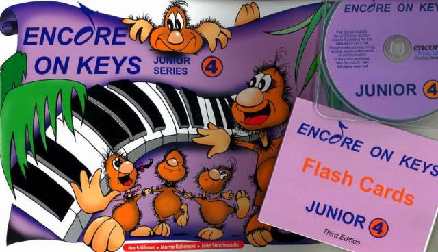 ENCORE ON KEYS JUNIOR PIANO LEV 4 BK/OLA/FLASH CARDS