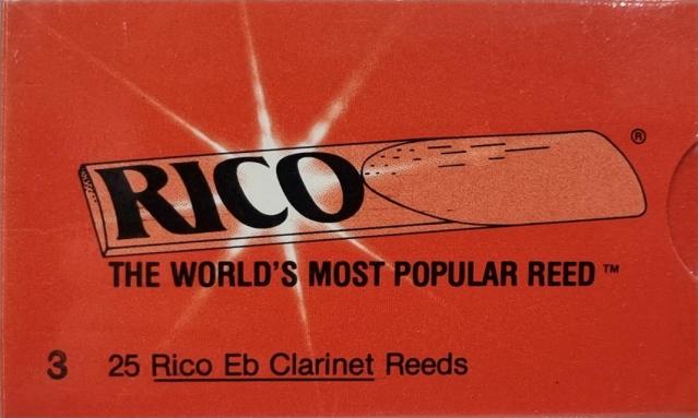 25 Rico E-flat Clarinet Reeds Strength 3 - Vintage Stock