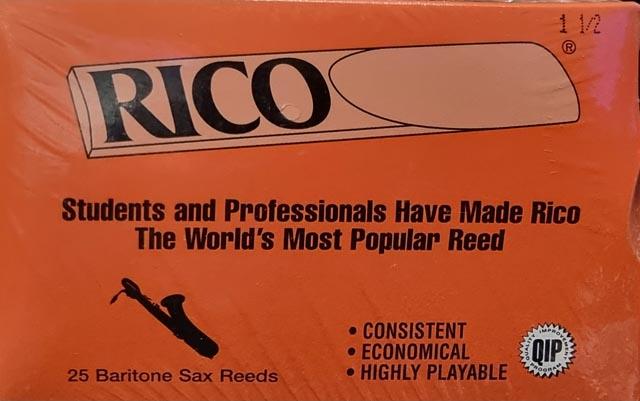 25 Rico Baritone Sax Reeds, Strength 1 1/2 (Old Stock)