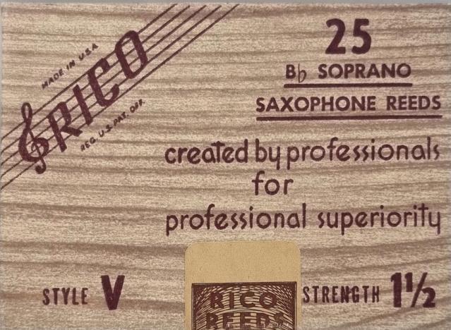 25 Rico Soprano Sax Reeds, Strength 1 1/2 - Vintage