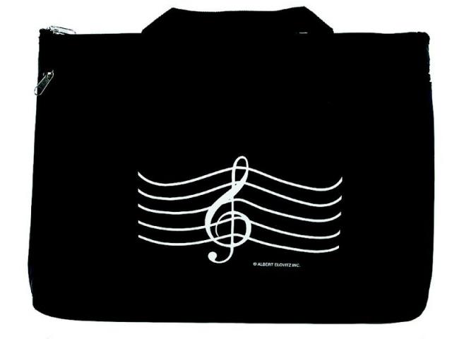 Double Zipper Portfolio G Clef Black