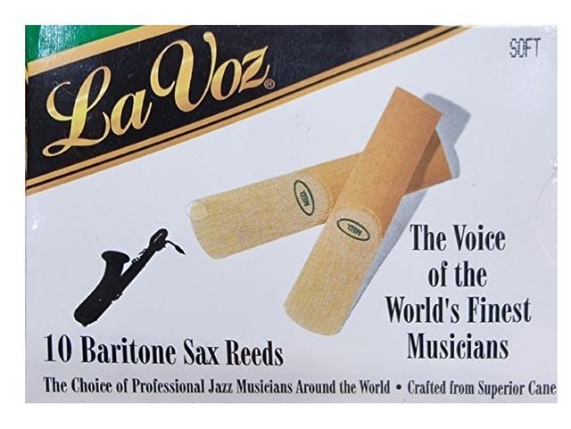 10 La Voz Soft Baritone Sax Reeds (Vintage Box of 10)