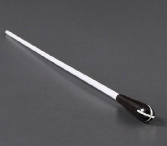 TAKT 13" WOODEN BATON, SMALL TEAR DROP EBONY HANDLE WITH BONE CROSS