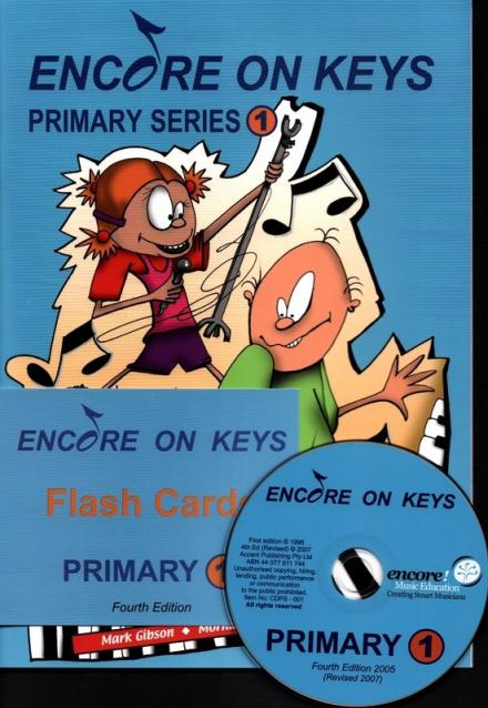 ENCORE ON KEYS PRIMARY PIANO LEV 1 BK/OLA/FLASH CARDS