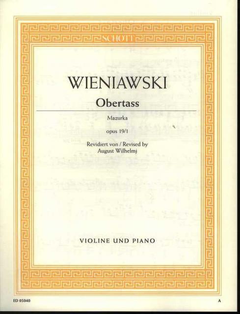 Wieniawski - Obertass Mazurka Op 19 No 1 Violin/piano