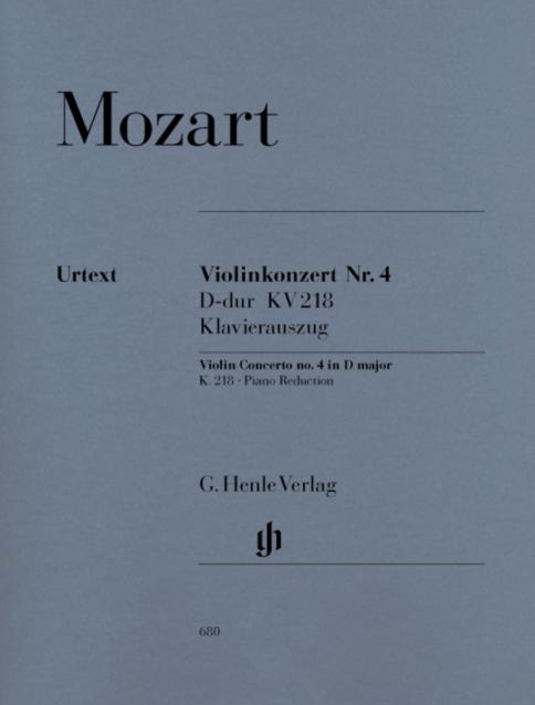 Mozart - Concerto No 4 D K 218 Violin/piano