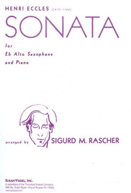 Eccles - Sonata For Alto Sax/pno Arr Rascher