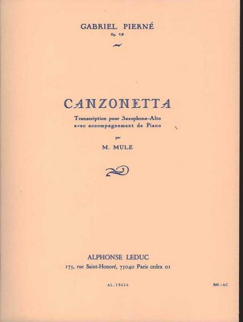 Canzonetta Alto Sax/pno Arr Mule