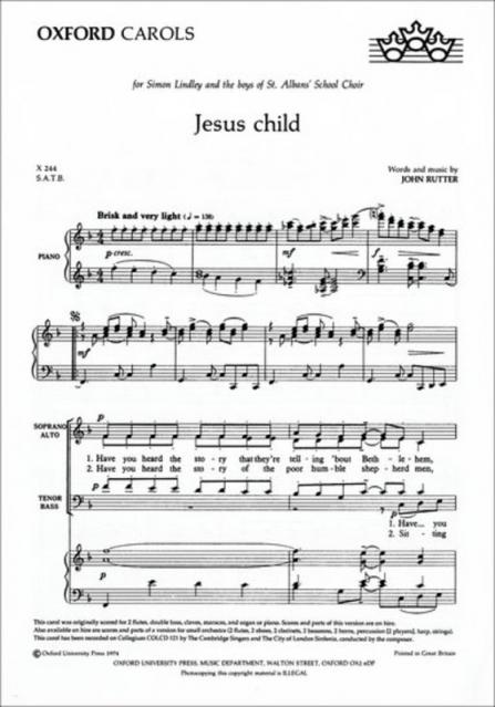 Jesus Child Satb/pno