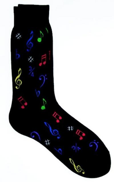 Socks Multi Notes Black Mens