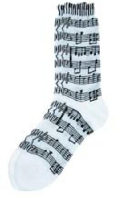 Socks Sheet Music/kbd Black On White Womens