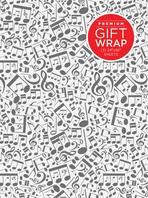 Gift Wrapping Paper Music Notes Theme