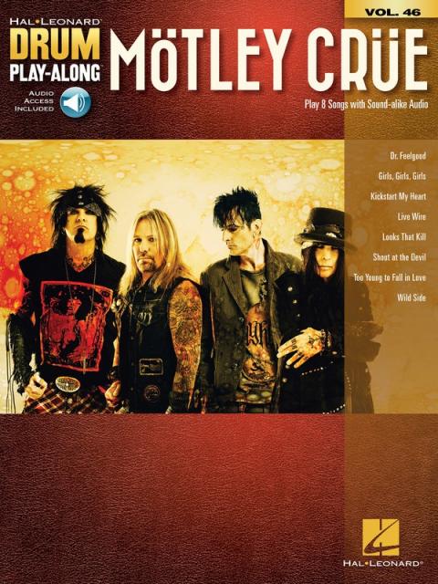 MOTLEY CRUE DRUM PLAYALONG V46 BK/OLA