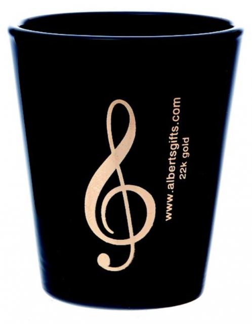 Shot Glass G Clef Black/gold