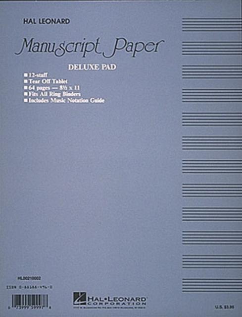 Manuscript Paper Blue Pad 32pp 12 Stave