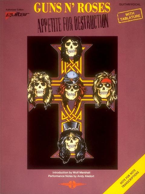 GUNS N  ROSES - APPETITE FOR DESTRUCTION GUITAR TAB RV