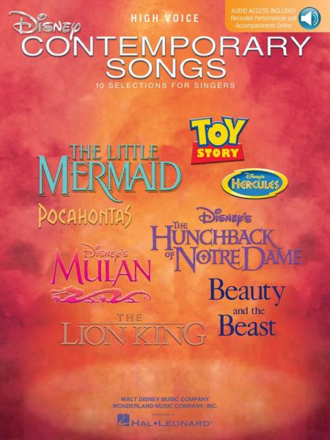 Disney Contemporary Songs High Voice Bk/ola