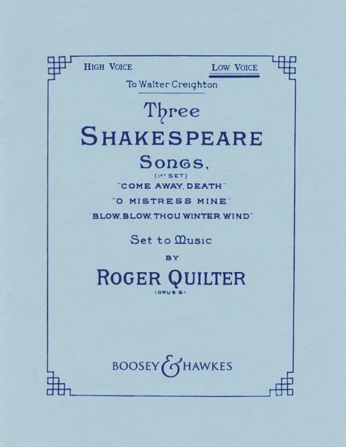 3 Shakespeare Songs Op 6 High Voice