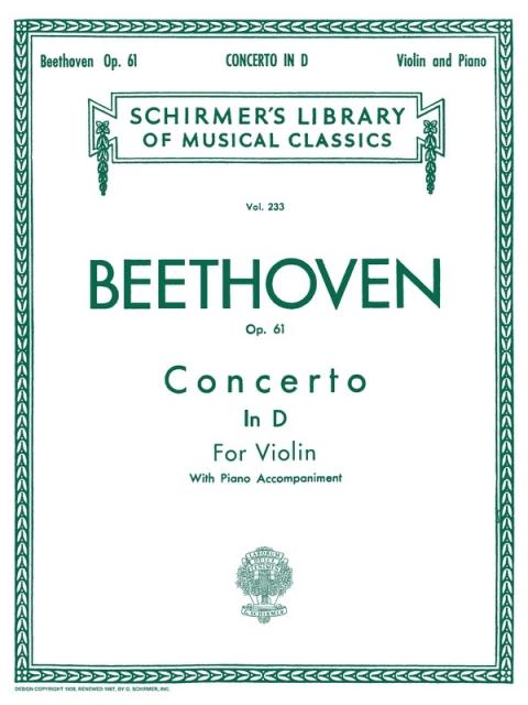 Beethoven - Concerto D Major Op 61 Violin/piano