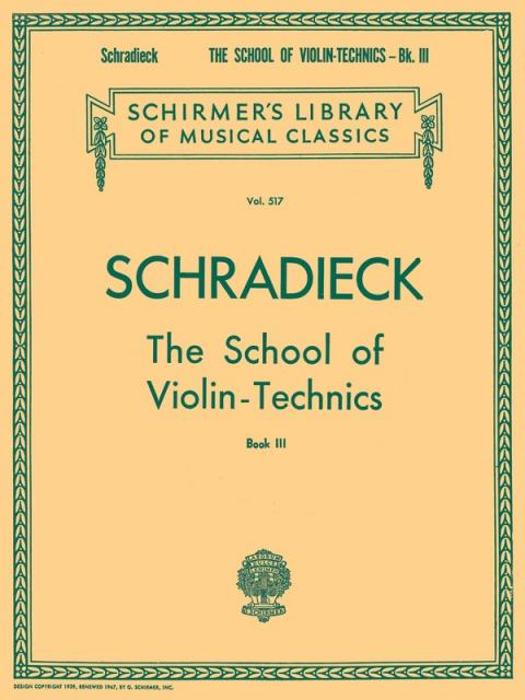 Schradieck - School Of Violin Technics Bk 3