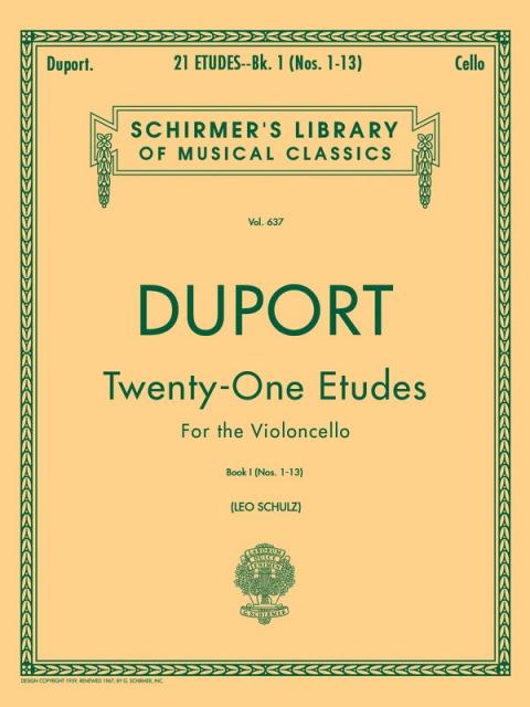 DUPORT - 21 ETUDES BK 1 FOR CELLO