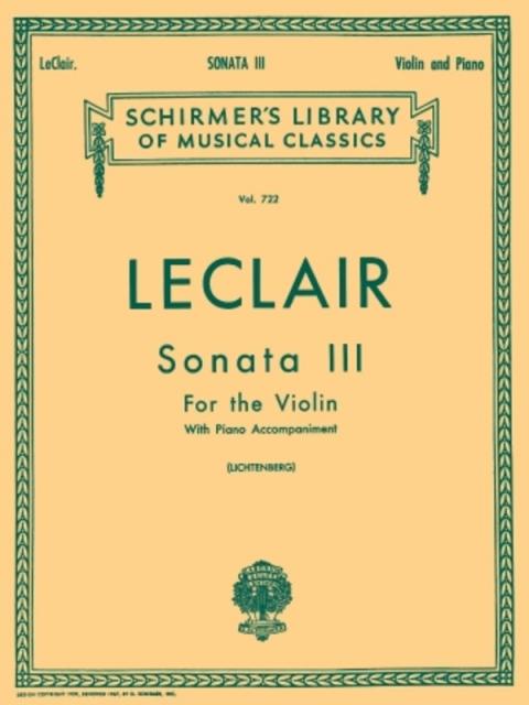 Leclair - Sonata No 3 D Major Violin/piano