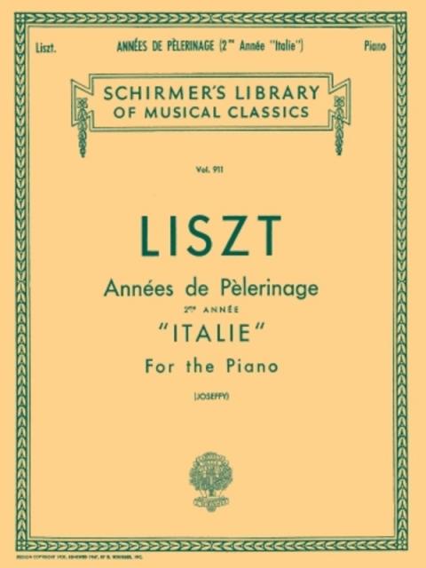 Liszt - Annees De Pelerinage Bk 2 Italy Piano