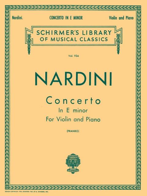 Nardini Concerto E Min Lib.934 Vln/piano