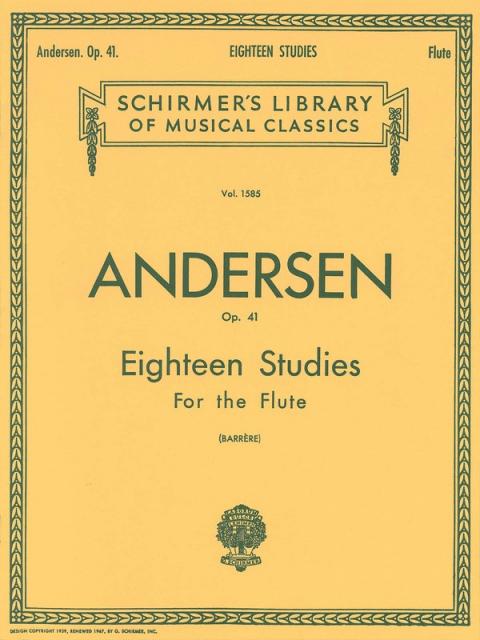 Andersen - 18 Studies Op 41 For Flute