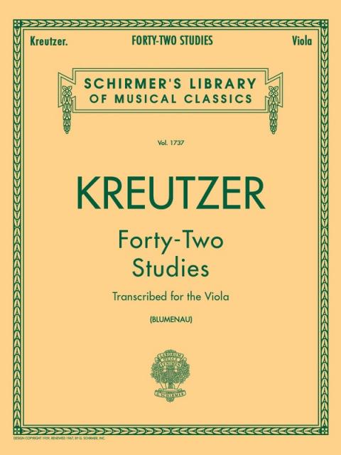 Kreutzer - 42 Etudes Transcribed For Viola