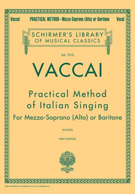 Vaccai - Practical Method Italian Singing Mezzo/baritone