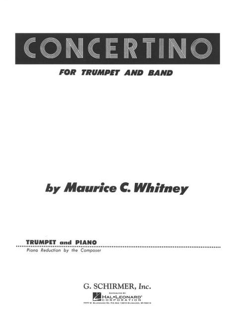 Whitney - Concertino For Trumpet/piano