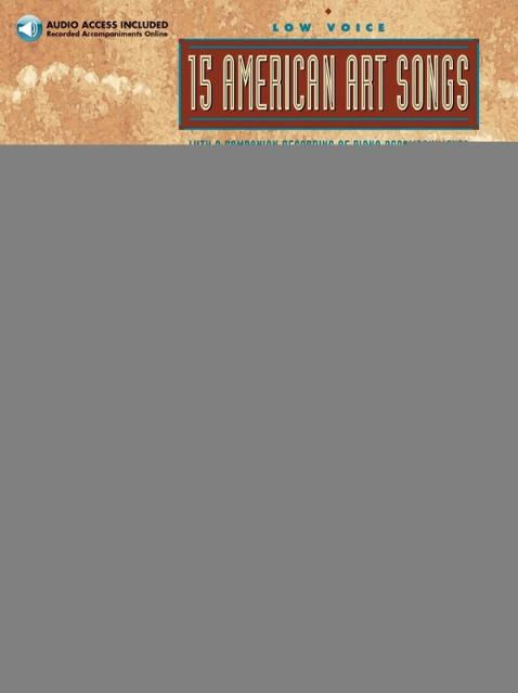 15 American Art Songs Low With Cd