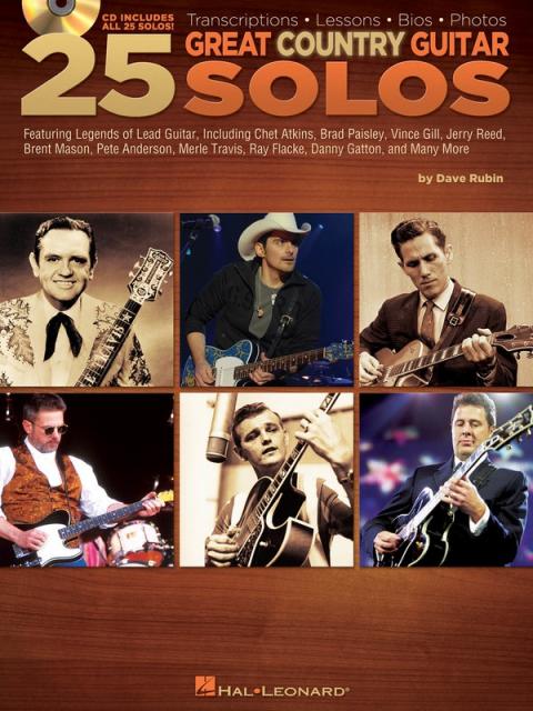 25 Great Country Guitar Solos Bk/cd Gtr