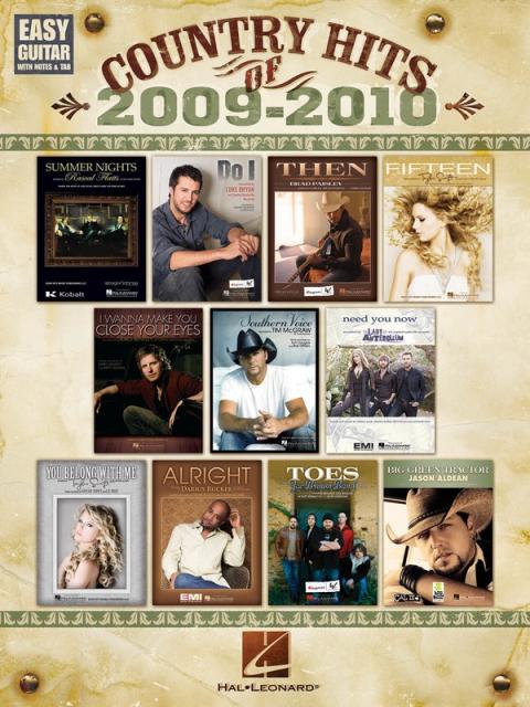 Country Hits Of 2009 - 2010 Easy Gtr Notes Tab