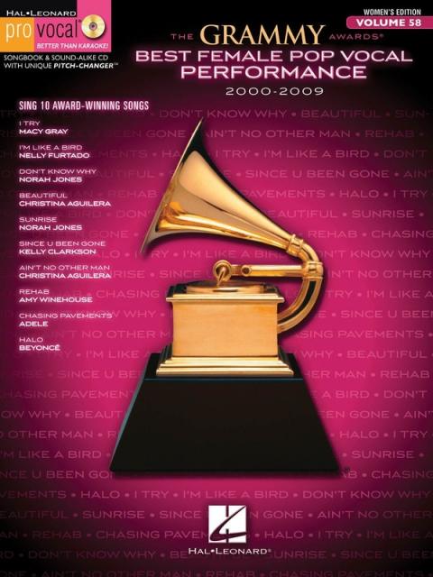 GRAMMY AWARDS FEMALE POP 00-09 PRO VOCAL V58 BK/