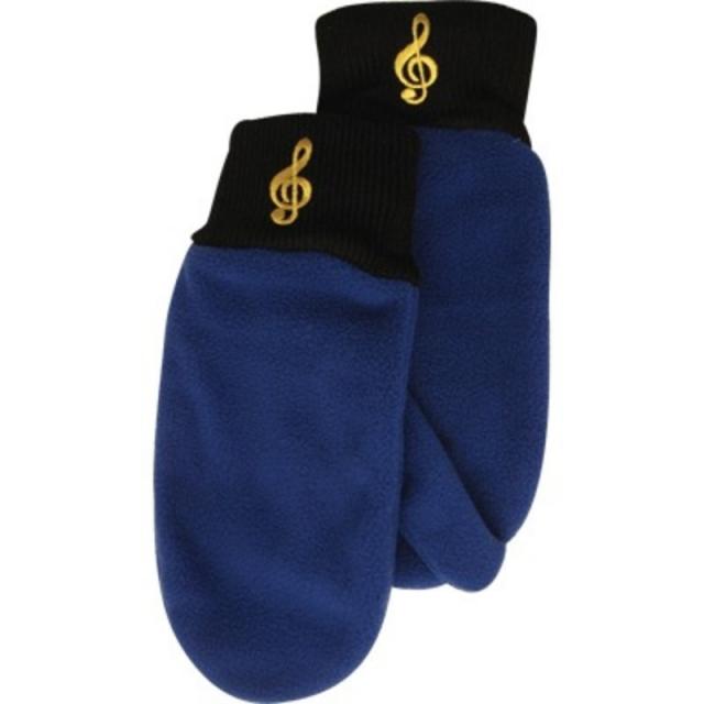 Fleece Mittens G Clef Royal Blue Small / Medium