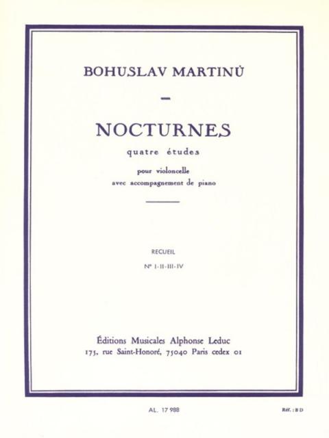 Nocturnes :4 Etudes Cello /piano