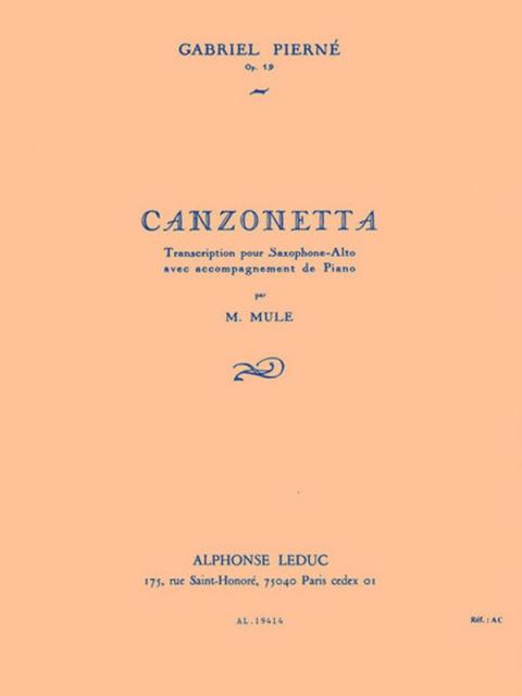 Canzonette Op 19 Alto Saxophone/piano