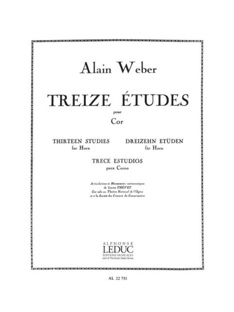 Weber - 13 Etudes For French Horn