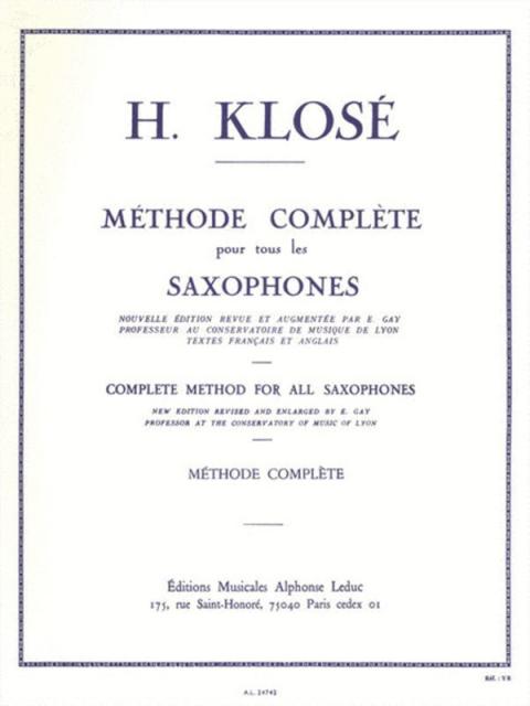 Klose Complete Method For Saxophone