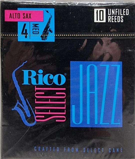 10 Rico Select Jazz Alto Sax Reeds, Strength 4 Medium Unfiled (Old Stock)